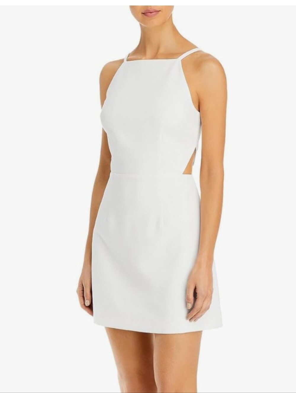 French Connection Whisper Square Neck White Cutout Mini Dress US 6